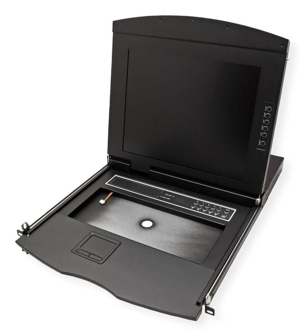 Verdibryter VERDI 19 KVM-svitsj, 8 porter, 43 cm (17) TFT (4:3), VGA, USB, engelsk tastaturoppsett (UK)