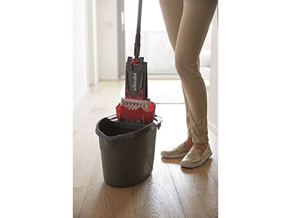 Vileda SuperMocio Revolution Sistema, Mop & bucket set, Mikrokuitu, Musta, Punainen, Valkoinen, Yksi ämpäri