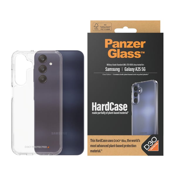 PanzerGlass HardCase - Clear Edition - baksidedeksel for mobiltelefon - MagSafe-samsvar - D3O Bio, plastikk - gjennomsiktig - for Samsung Galaxy A25