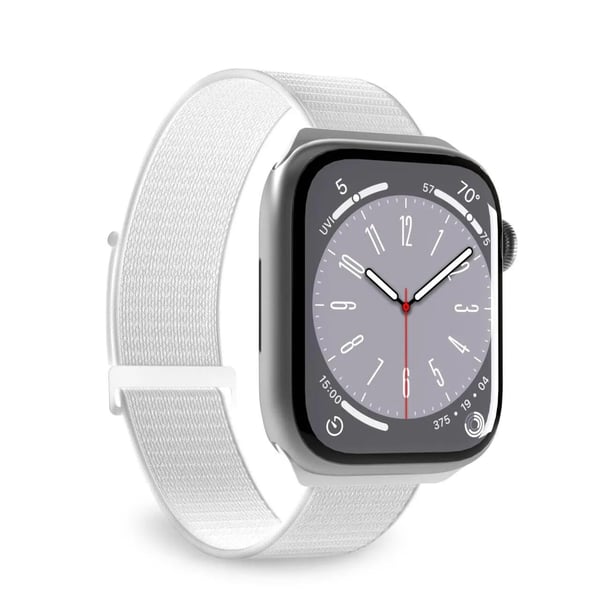 PURO Nylon Sport - hihna Apple Watch 42/44/45/49 mm:lle (valkoinen)