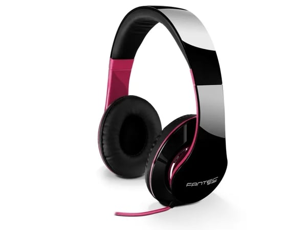 FANTEC SHP-250AJ-PK - Hodetelefoner - full størrelse - kablet - 3,5 mm jakk - lydisolerende - svart/rosa