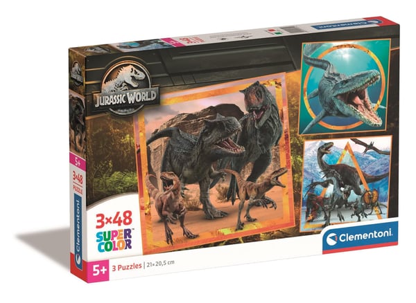 Clementoni Puslespil Square Jurassic World, 3x48 brikker