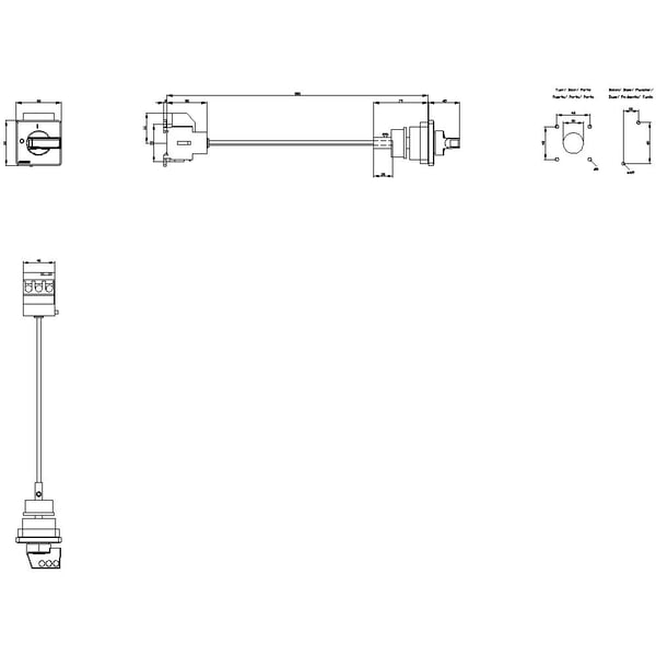 Siemens lastbryter, rød, gul, 3-polet, 16 mm², 32 A, 690 V/AC, 3LD22170TK13, 3P, IP65, 79 mm, 85 mm, 460 mm, 70 mm