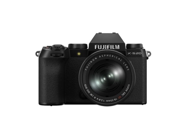 Fujifilm X -S20 + XF18-55mm, 26,1 MP, 6240 x 4160 pikseliä, X-Trans CMOS 4, 6.2K, Kosketusnäyttö, Musta
