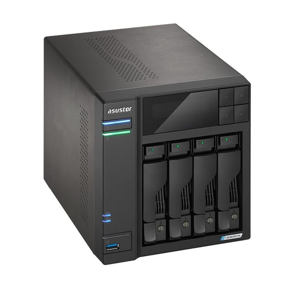 ASUSTOR Lockerstor AS6704T V2 4-paikkainen NAS, Celeron N5105, 4 Gt, kaksi 5 GbE -porttia