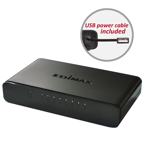 Edimax ES-3308P - Switch - ikke-styrt - 8 x 10/100 - stasjonær