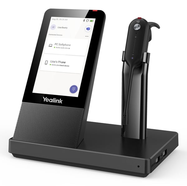 Yealink WH67 headset för Microsoft Teams, in-ear, DECT/Bluetooth, svart