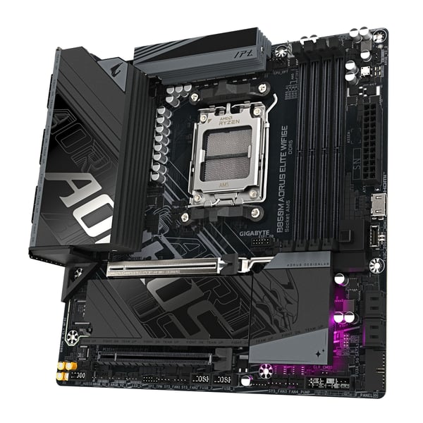 AORUS B850M ELITE WIFI6E - Hovedkort - micro ATX - Socket AM5 - AMD B850 Chipset - USB-C 3.2 Gen 2x2, USB-C 3.2 Gen2, USB 3.2 Gen 1, USB 3.2 Gen 2 ...