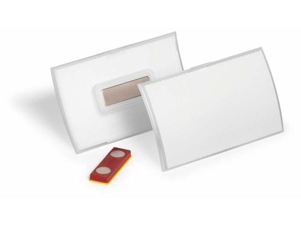 Durable 826019, Nimikortin kotelo, Muotokuva, Polypropeeni (PP), Läpinäkyvä, 9 cm, 5,4 cm