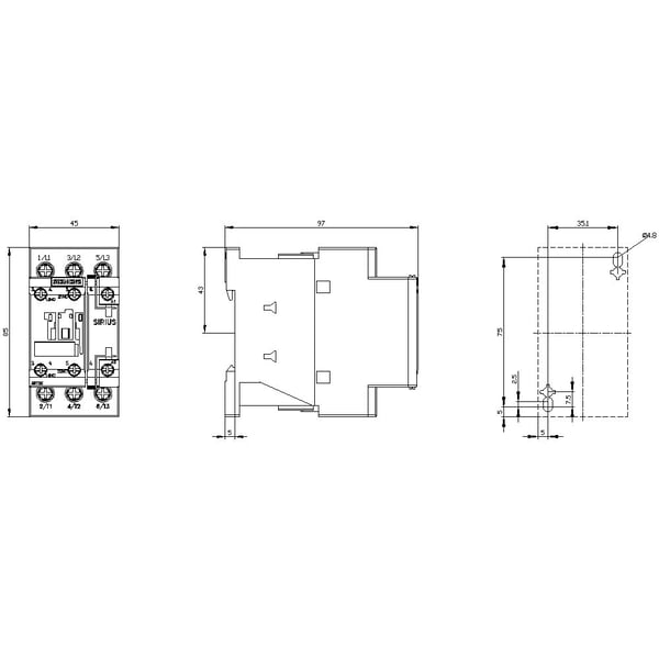 Siemens 3RT2026-1AD00, 85 mm, 54 mm, 92 mm, 105,5 mm, 425 g, 1 kpl