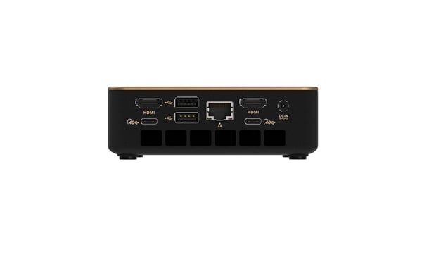Sapphire EDGE AI 370 minidator Ryzen AI 9 HX 370 barebone Radeon 890M, svart/guld