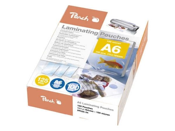 Peach PP525-04, Läpinäkyvä, Kiiltävä, A6, 0,125 mm, 100 kpl