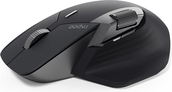 Rapoo MT760L - Mus - flerlägen - optisk - 10 knappar - trådlös - 2.4 GHz, Bluetooth 4.0, Bluetooth 5.0 - trådlös USB-mottagare - svart