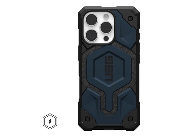 Urban Armor Gear Monarch Pro skal för iPhone 16 Pro, svart och marinblå