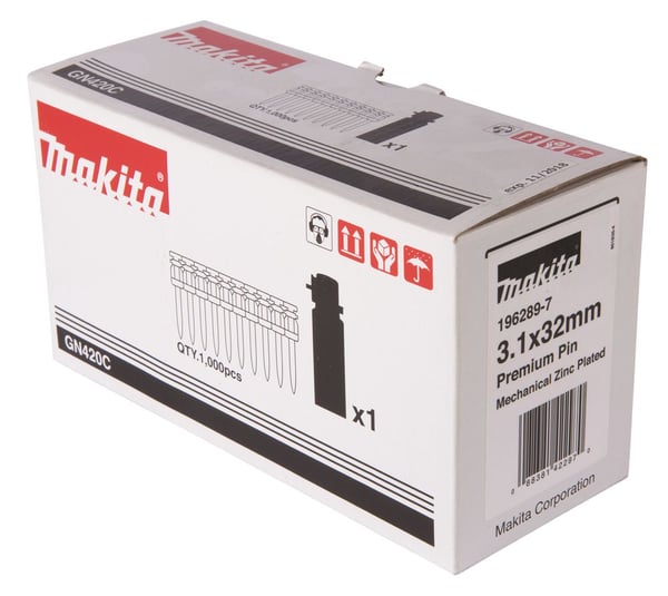 Makita - Nail set - för trä, metall, betong, stål - 1000 delar - längd: 32 mm