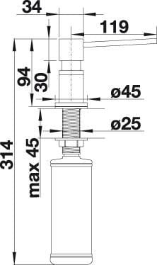 BLANCO 525808, Pöytäkiinnitys, Kromi, 1 kpl