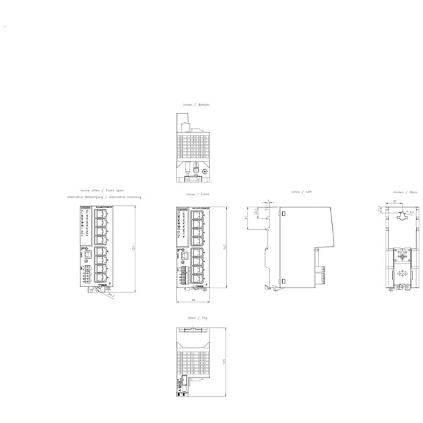 Siemens 6GK5208-0GA00-2TC2 Strømforsyning-switch