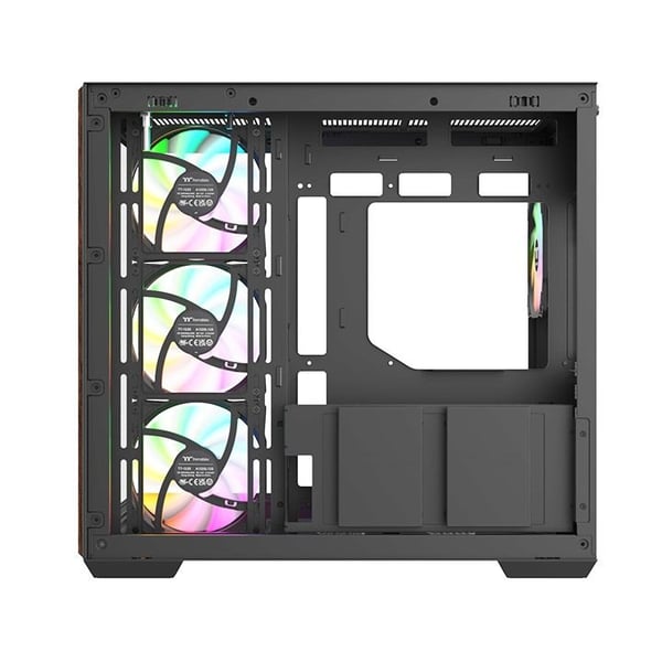 Thermaltake View 380 WS ARGB PC-kabinett ATX, svart/tre, herdet glass x2