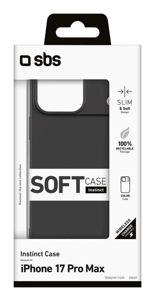 SBS TEINSTIP1769K, Mobilskal, Apple, iPhone 17 Pro Max, 17,4 cm (6.86"), Svart