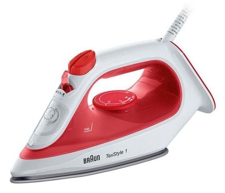 Braun si 1019 rd, Höyrysilitysrauta, Tarttumaton pohjalevy, 1,9 m, 120 g/min, Punainen, 25 g/min