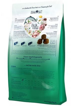 Happy Dog fit & vital - Maxi Adult, Voksen, Maxi (26 - 44 kg), Egg, Fisk, Lam, Fjærfe, Laks, 4 kg