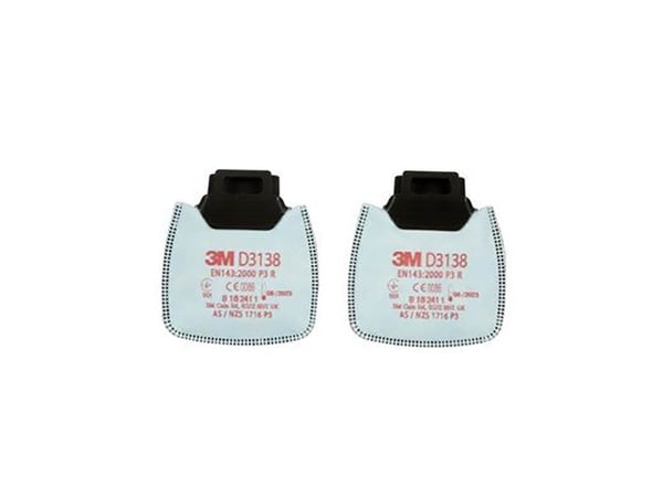3M D3138 Secure Click partikkelfilter P3 R, aktivt kull, 2 stk.