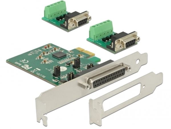 DeLOCK 65841, PCIe, Serial, Låg profil, PCIe 2.0, RS-422/485, Svart