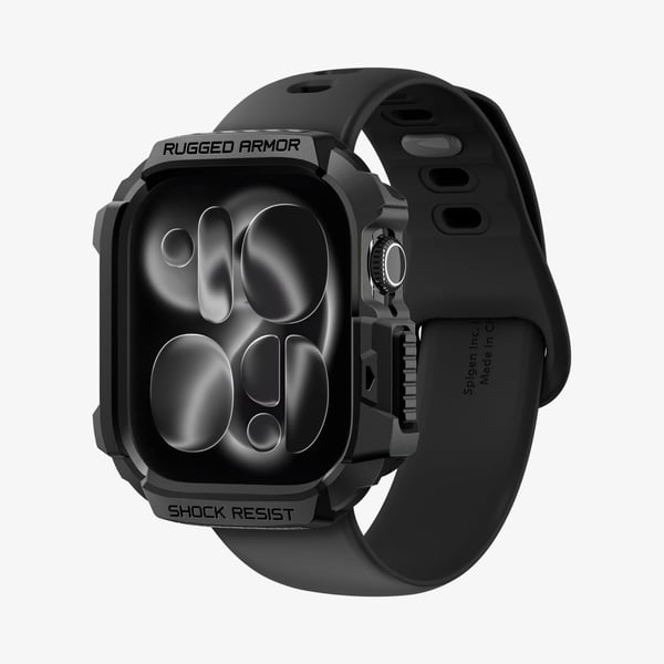 Spigen Rugged Armor 2, Ask, Smartwatch, Svart, Apple, Apple Watch 10/11 (42mm), Termoplastisk polyuretan (TPU)