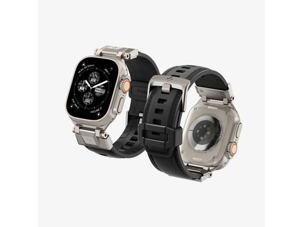 Spigen DuraPro Armor PU, Band, SmartWatch, Sort, Apple, Apple Watch (49mm) Ultra, Apple Watch (49mm) Ultra 2, Polyurethan (PU), Termoplastisk polyu...
