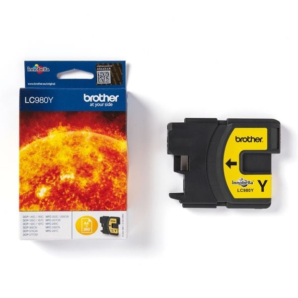 Brother LC980Y - Gul - original - bläckpatron - för Brother DCP-145, 163, 165, 167, 193, 195, 197, 365, 373, 375, 377, MFC-250, 290, 295, 297