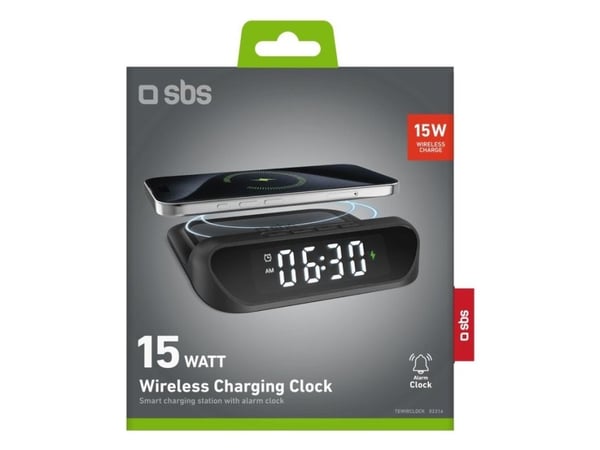SBS TEWIRCLOCK, Digital väckarklocka, Rektangel, Svart, inomhus, Pojke/flicka, 12/24h