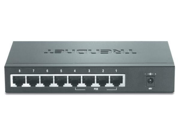 TRENDnet TPE-S44 - Switch - 4 x 10/100 (PoE) + 4 x 10/100 - stasjonær - PoE - TAA-samsvar