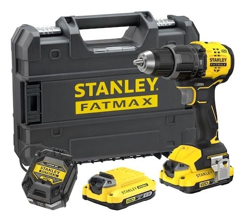 Stanley SFMCD716D2T-QW, Borr med pistolgrepp, utan nyckel, Borstlös, Svart, Gul, 1900 RPM, 32300 BPM