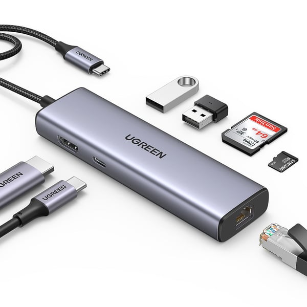 Ugreen - Dokkingstasjon - USB-C - HDMI, VGA - 1GbE