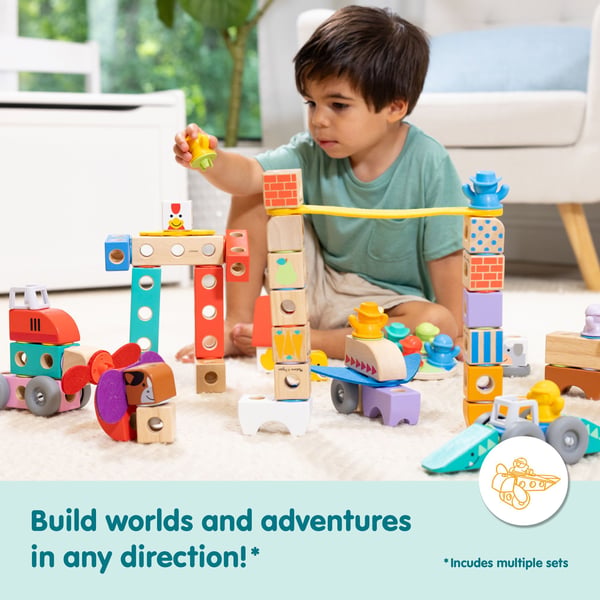 Melissa & Doug MDT BBN Blockables Woodland Crtrs GML, 2 år, 16 stykker, Tre