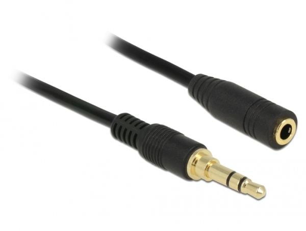 Delock - Lydforlengelseskabel - mini-phone stereo 3.5 mm hann til mini-phone stereo 3.5 mm hunn - 2 m - svart
