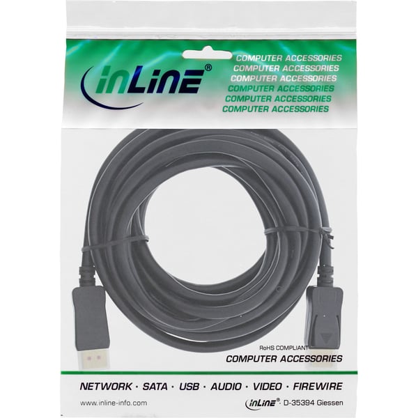 InLine 17207P, 7,5 m, DisplayPort, DisplayPort, Hankjønn, Hankjønn, 7680 x 4320 piksler