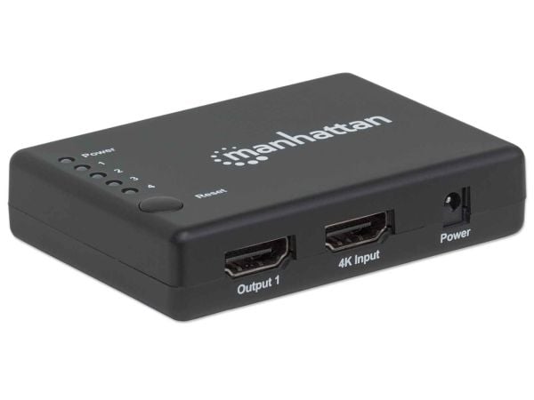 Manhattan 207706, HDMI, 4x HDMI, 4096 x 2160 pixlar, Svart, Plast, 15 m