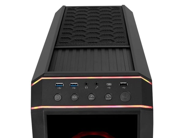Chieftec Gamer Series STALLION II - Tower - ATX - genomskinlig sidopanel (härdat glas) - ingen strömförsörjning (ATX) - svart - USB/ljud