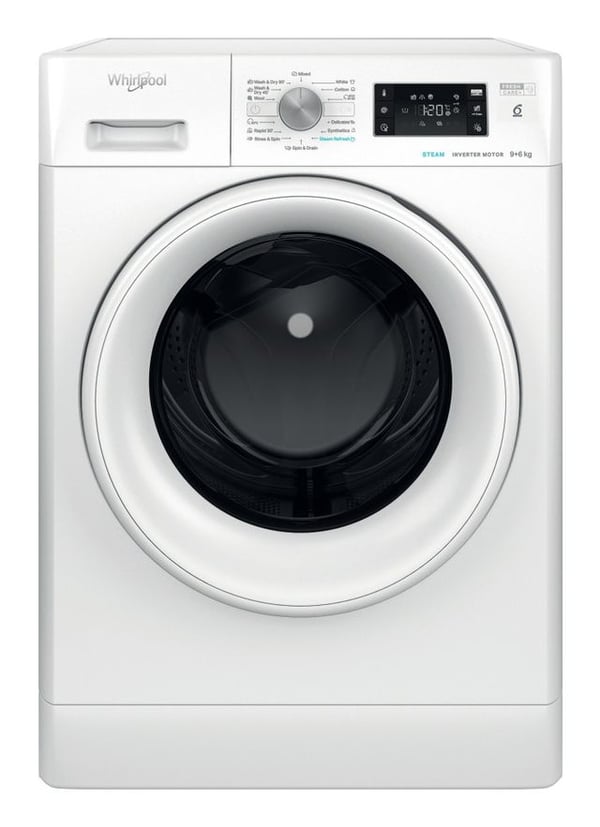 Whirlpool FFWDB 964489 WV EE kuivaava pesukone 6 kg, valkoinen