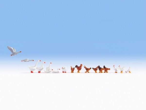 NOCH Chicken and Geese, HO (1:87), Monivärinen