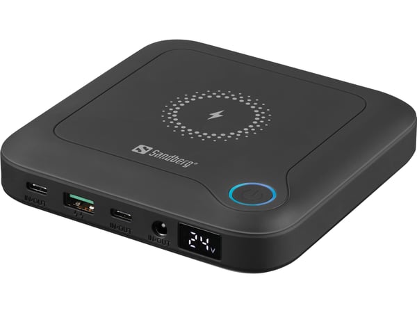 Sandberg - Strømbank - all-in-one - 25000 mAh - 91.2 Wh - 91 watt - 6.7 A - PD - 4 utgangskontakter (power DC jack, 2 x USB-C, USB)