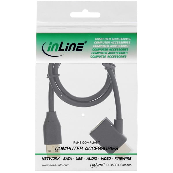 InLine 17600I, 0,5 m, HDMI, USB-A, Hankjønn/hunkjønn, Hankjønn, Ledning feste