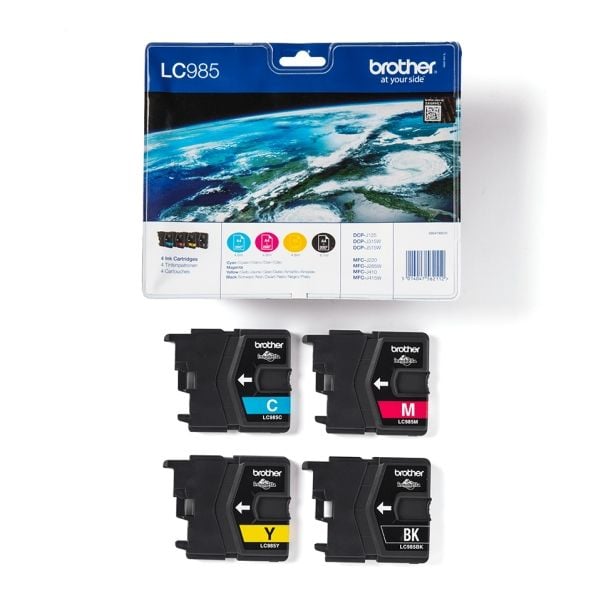 Brother LC985VALBP - 4-pack - svart, gul, cyan, magenta - original - blister - blekkpatron - for Brother DCP-J140W, DCP-J315W, DCP-J515W, MFC-J410