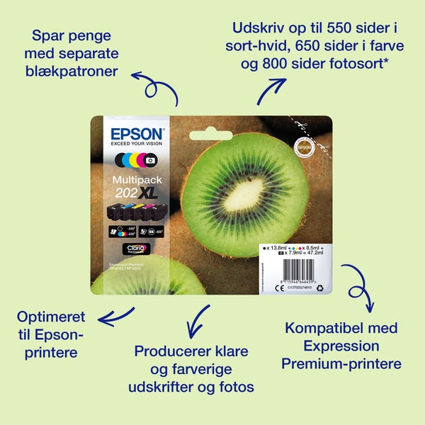 Epson 202 Multipack Easy Mail Packaging - 5-pack - 23.3 ml - svart, gul, cyan, magenta, foto-svart - original - box - bläckpatron - för Expression ...