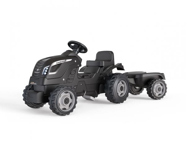 Smoby Tractor XL Black for Pedal med tilhenger