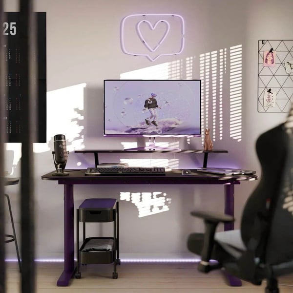 Arozzi Arena Gaming Desk - Medium - Purple