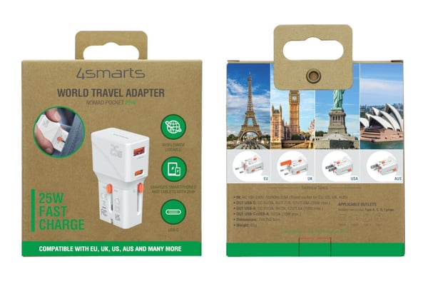 4smarts 541646, inomhus, AC, 12 V, Orange, Vit