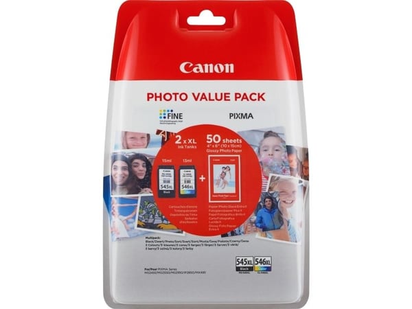 Canon 8286B011, Musta, Syaani, Magenta, Keltainen, 2 kpl, Valokuva-arvopakkaus