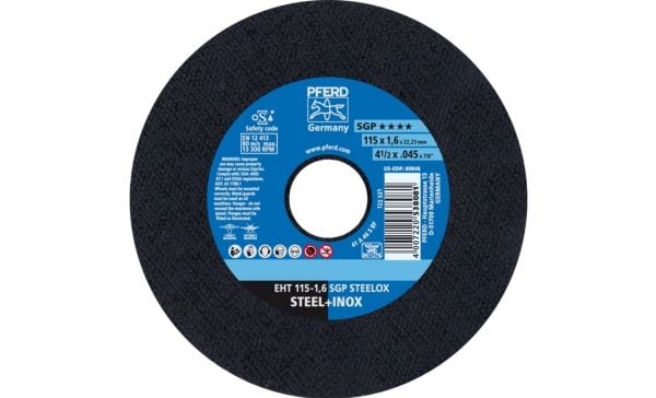 PFERD EHT 115-1,6 SGP STEELOX, Stål, Rustfritt stål, PFERD, 2,22 cm, 11,5 cm, 13300 rpm, 25 stk